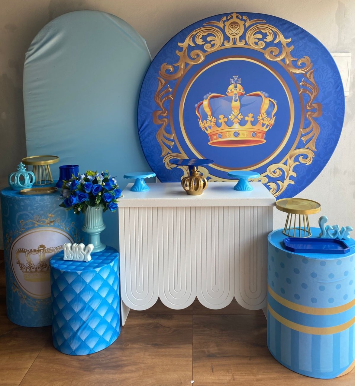 Kit Coroa Azul , Chá de Bebe - Pacalu Locações 