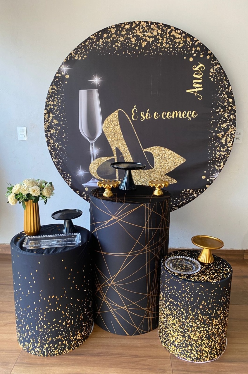 Kit Preto Com Brilho, Sapatinho  - Pacalu Locações 