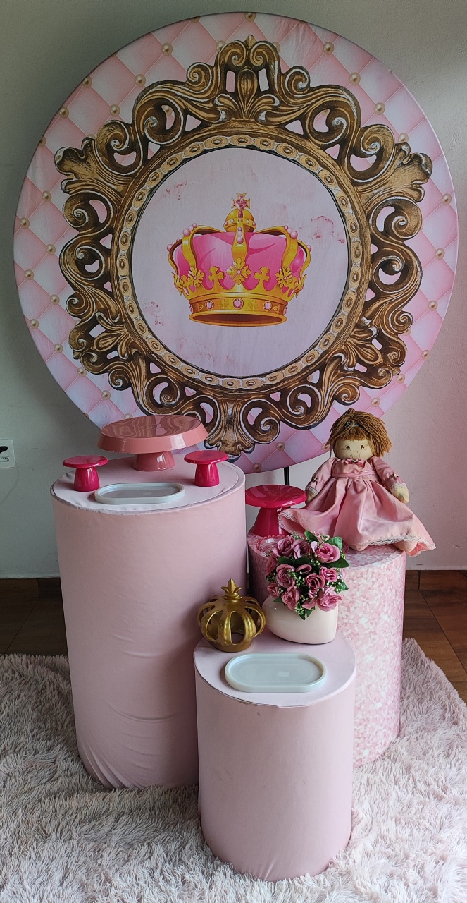Kit Coroa Rosa Boneca - Pacalu Locações 