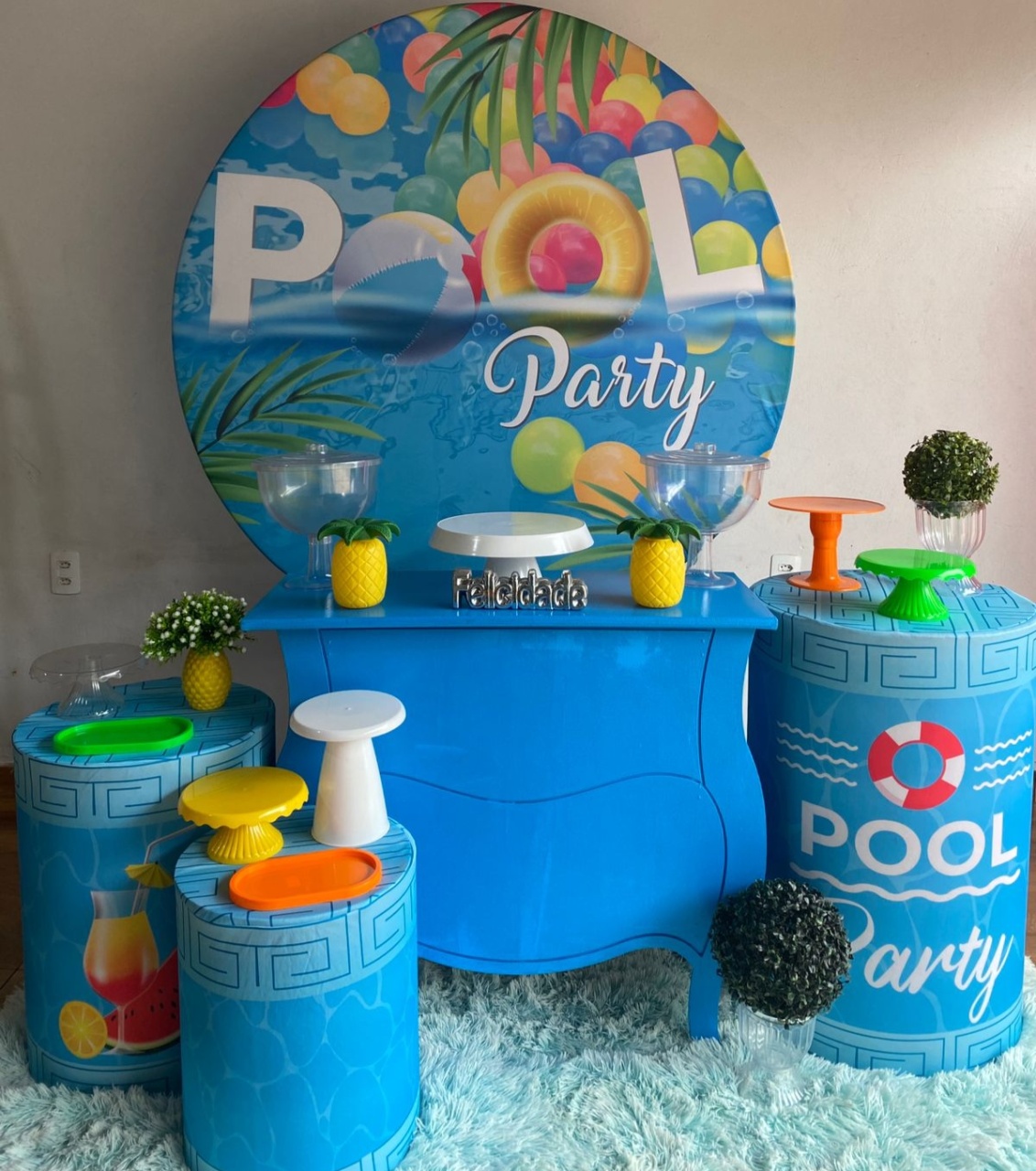 Pool Party Azul - Pacalu Locações 