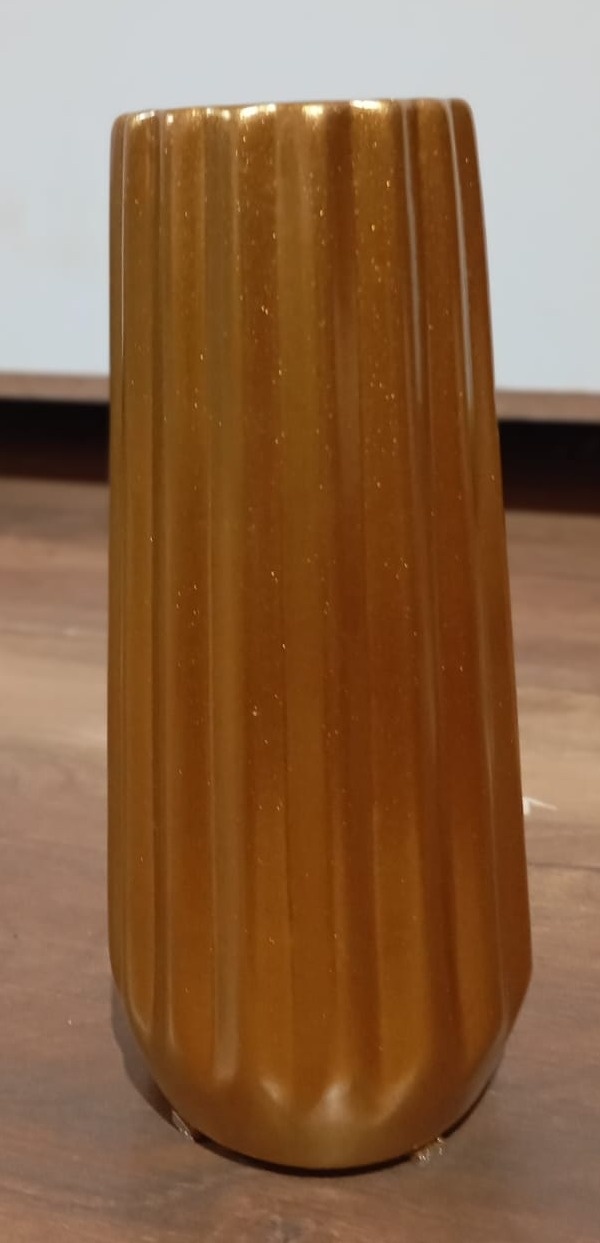 Vaso Lisboa Dourado de Louça - Pacalu Locações 