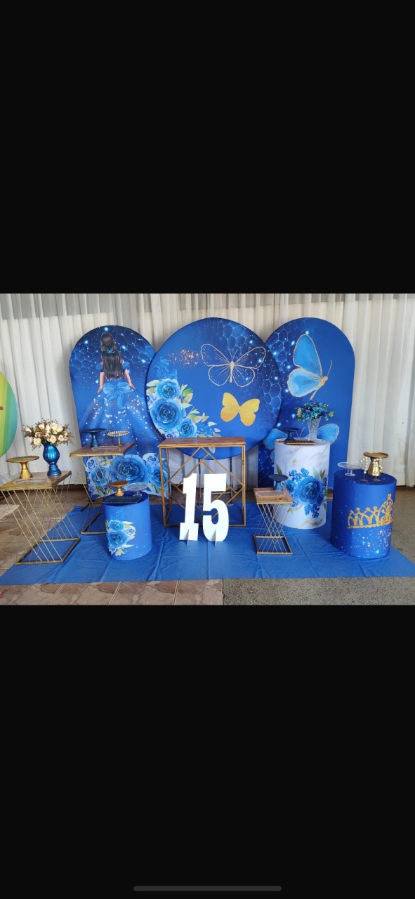Kit Luxo 15 Anos Azul - Pacalu Locações 
