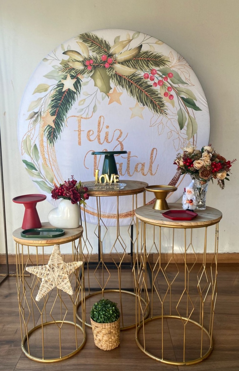 Decoração Natal Branco Com Verde  - Pacalu Locações 