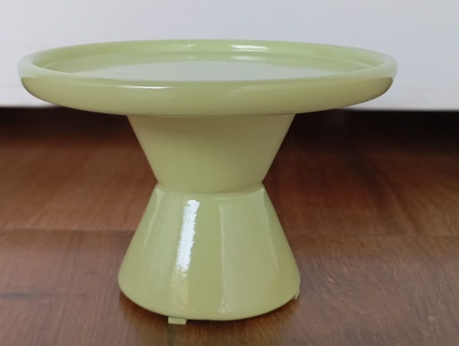 Bandeja Cone de Louça Verde Candy Alta P - Pacalu Locações 
