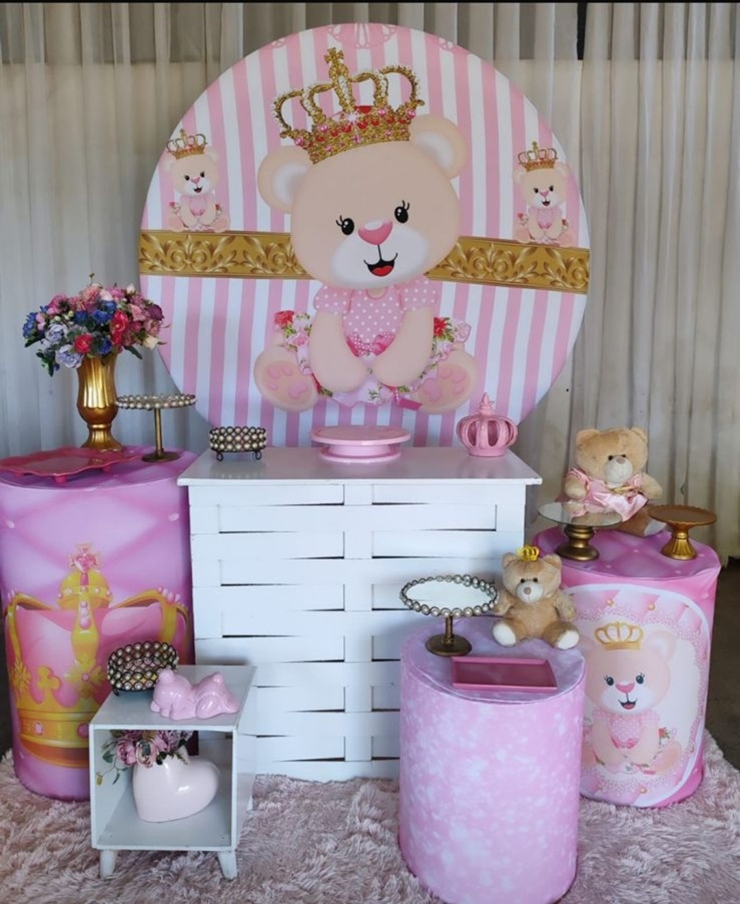 Kit Ursa Princesa Rosa 160 - Pacalu Locações 