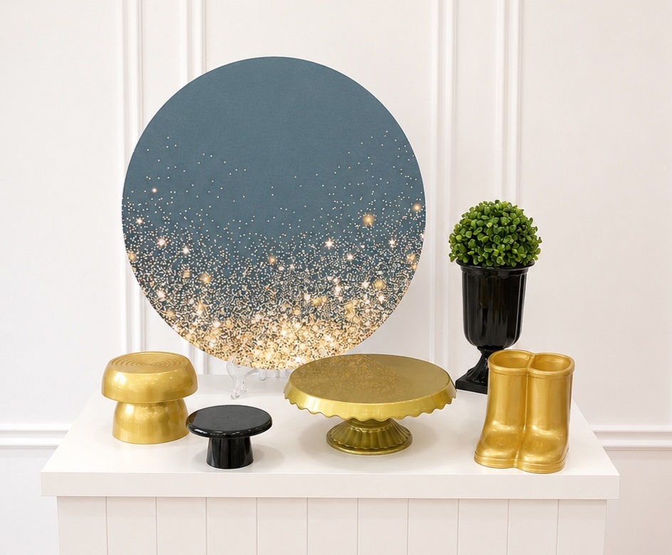 Kit Mesa Glitter Dourado - AZ PEGUE E MONTE