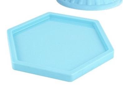 Bandeja Mini Sextavada- Azul Claro - AZ PEGUE E MONTE