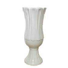 Vasos Flor Médio Cerâmica-Branco Perolado  - AZ PEGUE E MONTE