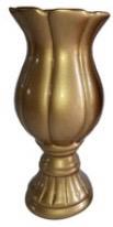 Vasos Flor Medio Cerâmica- Dourado - AZ PEGUE E MONTE