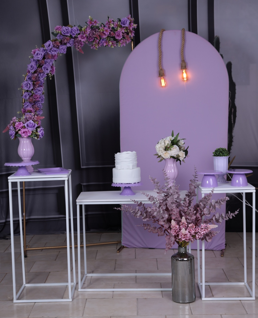 Arco Com Flores Lilas - AZ PEGUE E MONTE