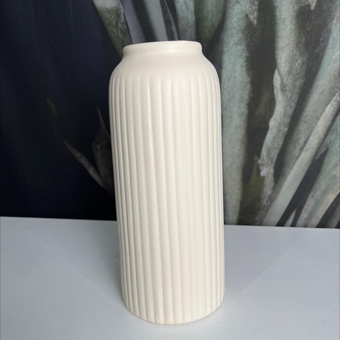 Vasos Flor Médio Cerâmica- Bege - AZ PEGUE E MONTE