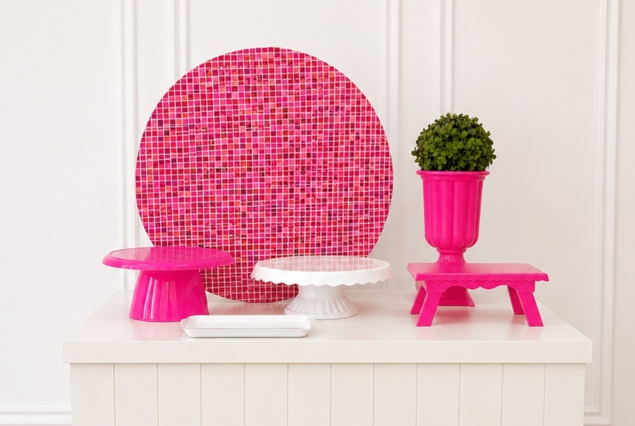 Kit Mesa Glitter Rosa - AZ PEGUE E MONTE