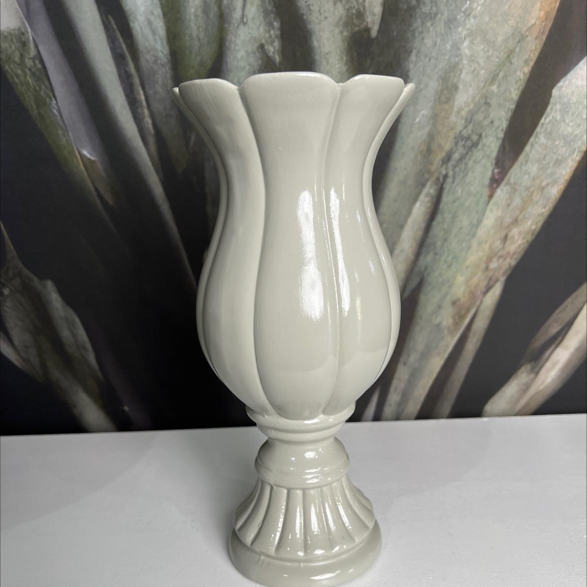 Vasos Flor Médio Cerâmica- Cinza - AZ PEGUE E MONTE