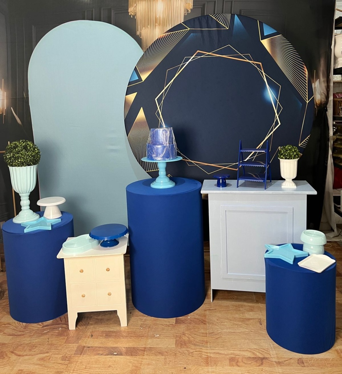 Kit Azul Escuro E Dourado - AZ PEGUE E MONTE