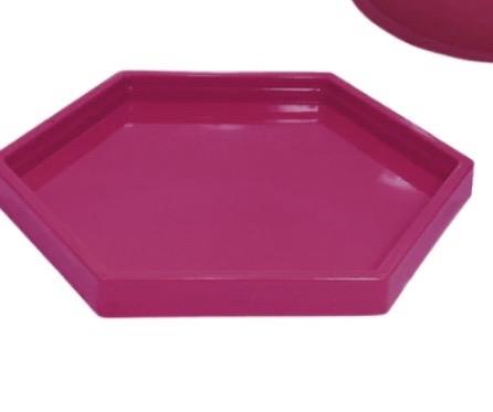 Bandeja Mini Sextavada- Fucsia - AZ PEGUE E MONTE