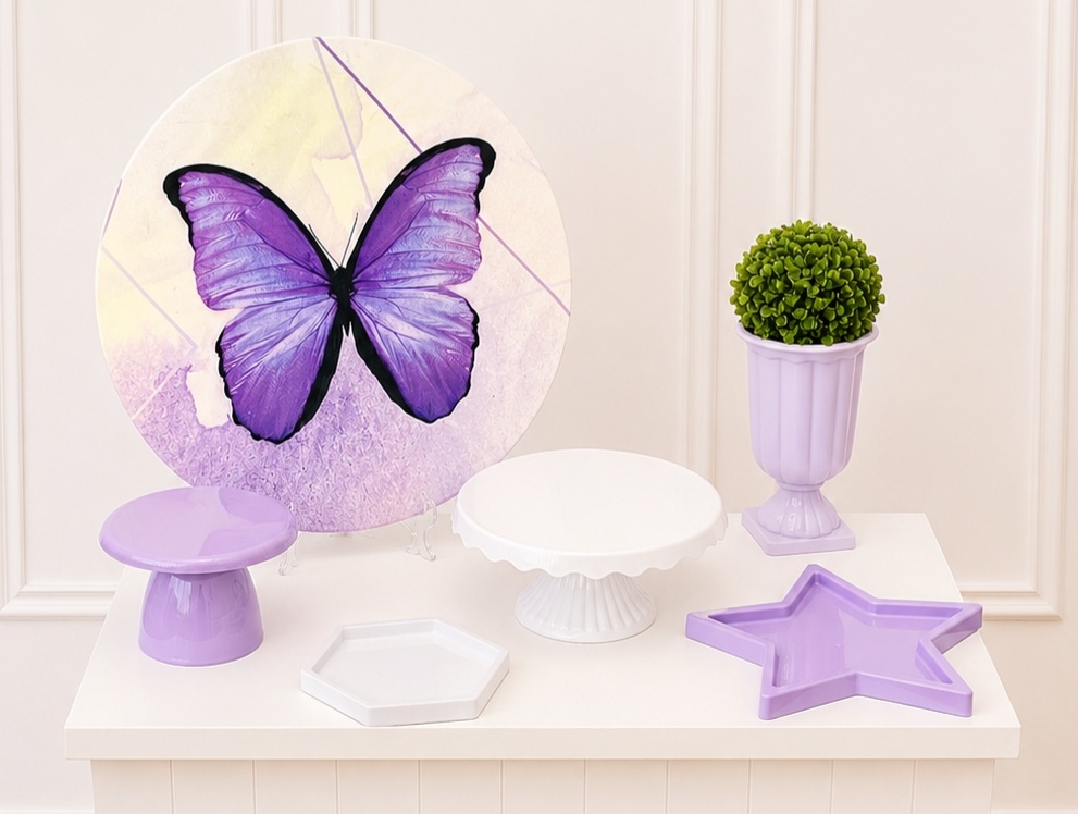 Kit Mesa - Borboleta Lilas - AZ PEGUE E MONTE