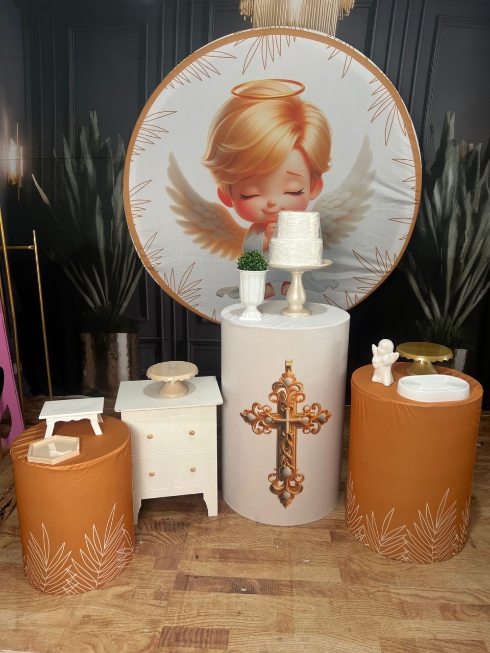 Kit Batizado Dourado Anjo   - AZ PEGUE E MONTE