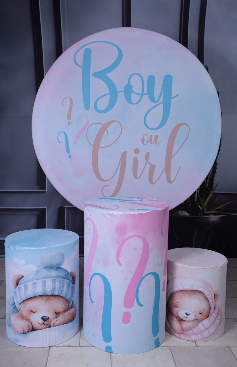 Capa Chá Revelação Boy E Girl - Rosa E Azul - AZ PEGUE E MONTE