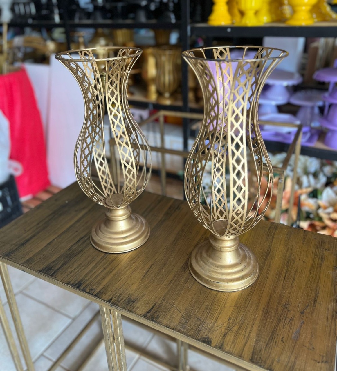 Vaso Dourado Aço G - AZ PEGUE E MONTE