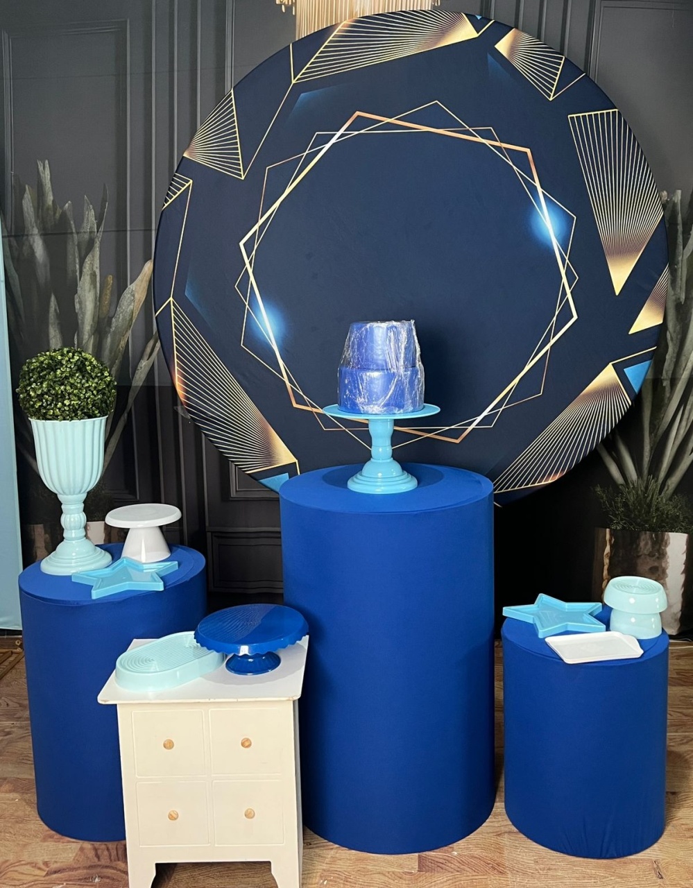 Kit Azul Escuro E Dourado - AZ PEGUE E MONTE