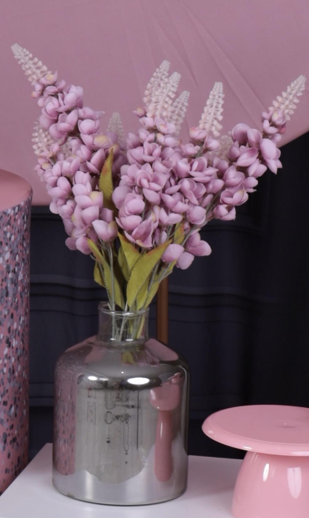 Vaso Baixo Prata Com Flores - AZ PEGUE E MONTE