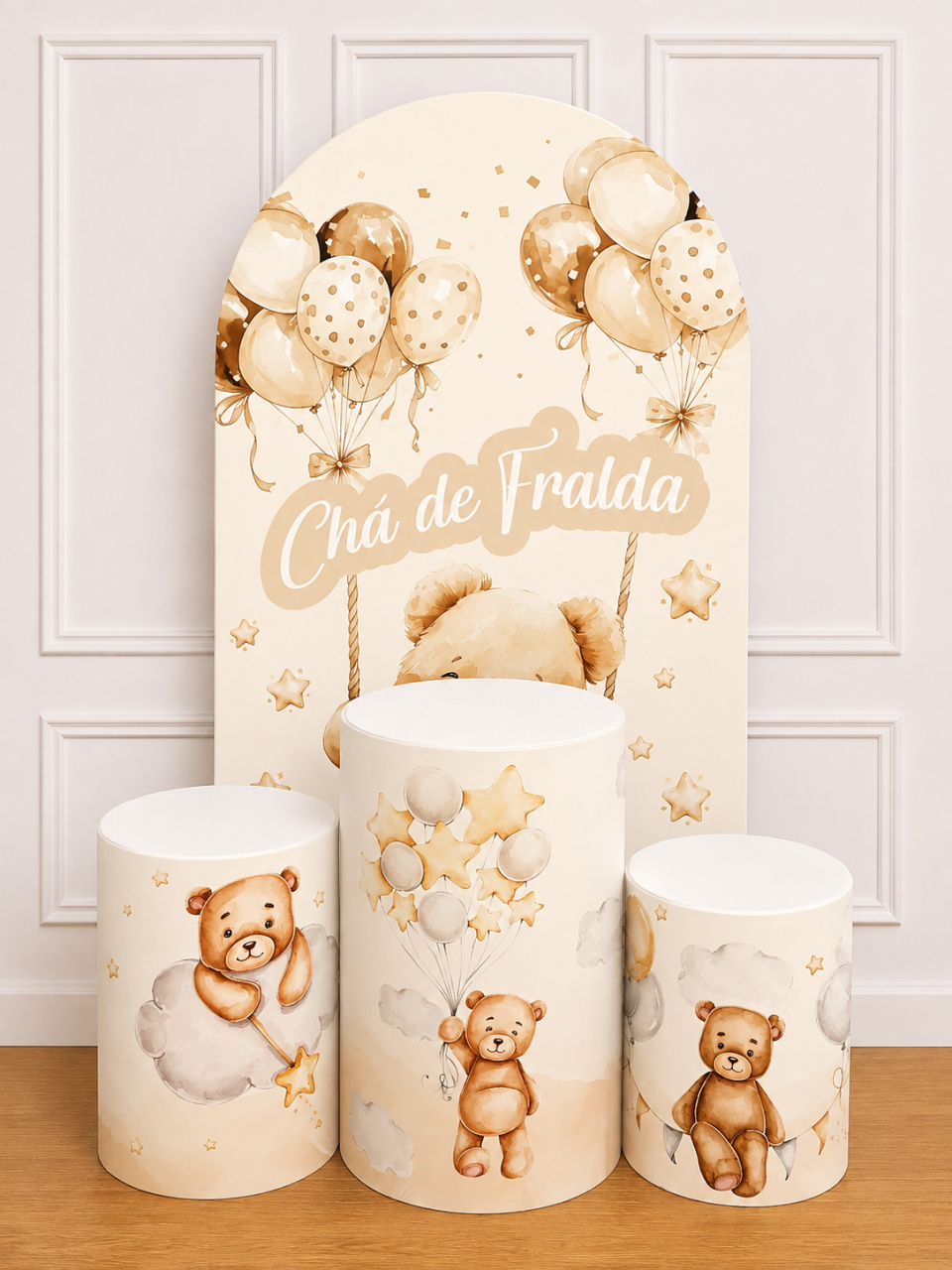 Kit 120 Chá de Fralda Ursinho - AZ PEGUE E MONTE