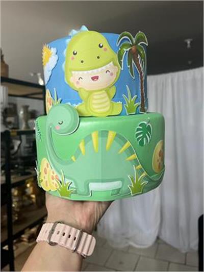 Bolo Fake Dino Baby-2 Andar - AZ PEGUE E MONTE