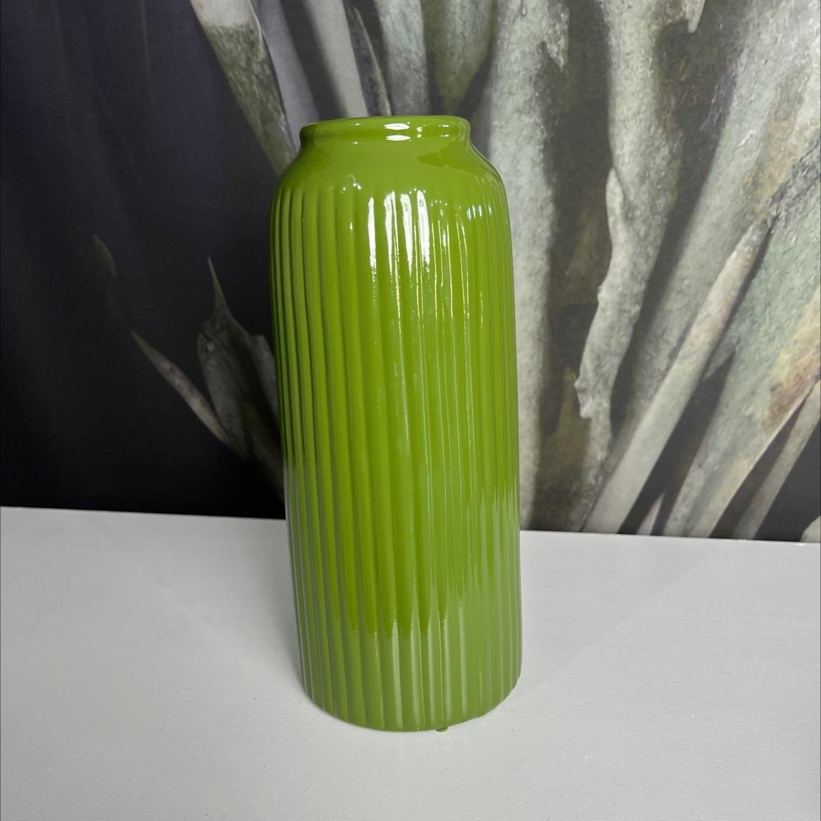 Vasos Flor Médio Cerâmica- Verde - AZ PEGUE E MONTE
