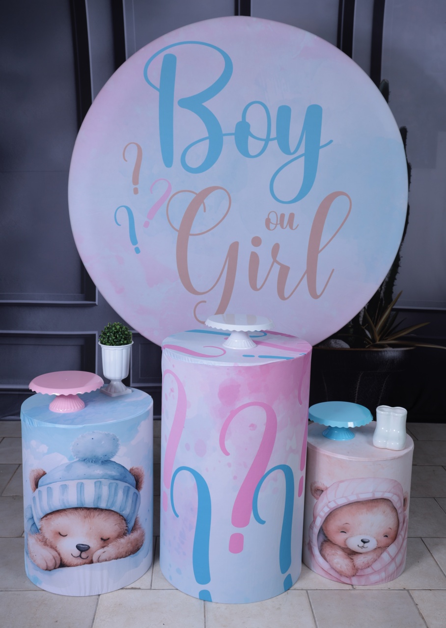 Chá Revelação Boy E Girl - Rosa E Azul - AZ PEGUE E MONTE