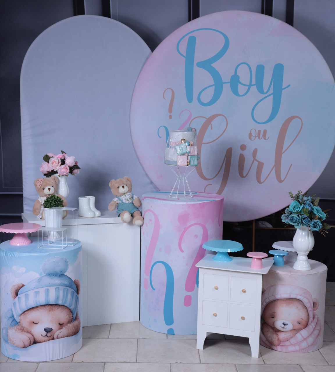 Chá Revelação Boy E Girl - Rosa E Azul - AZ PEGUE E MONTE