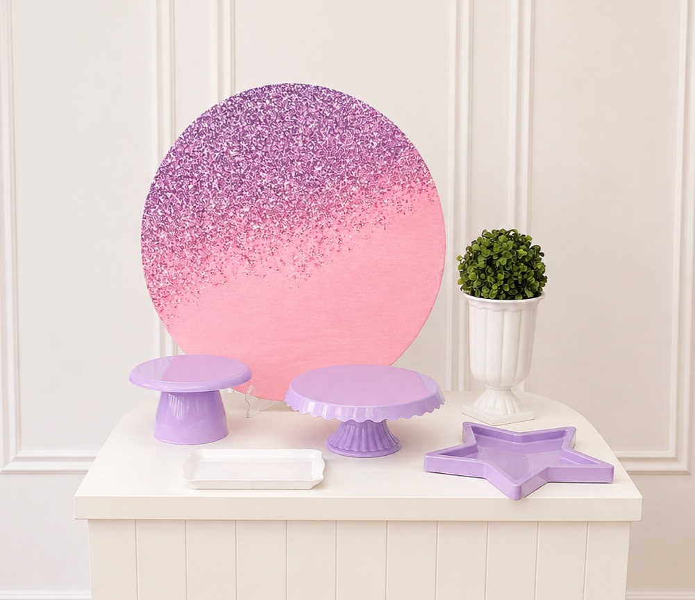 Kit Mesa Glitter Lilas - AZ PEGUE E MONTE