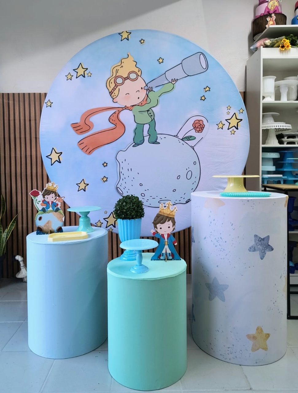 Kit Prata  Pequeno Principe  - Lilas Decor Locações e Festas