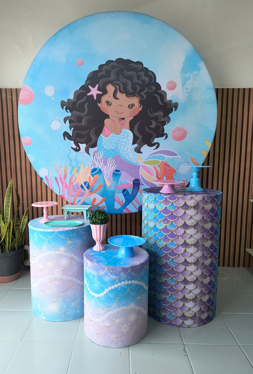 Kit Prata  Sereia Morena  - Lilas Decor Locações e Festas