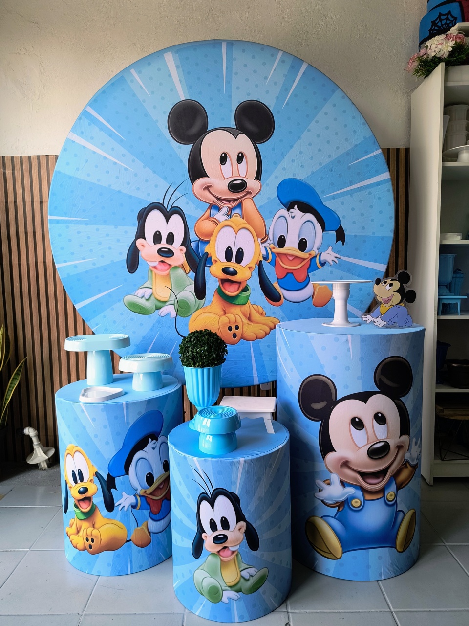 Kit Prata Turma Do Mickey Baby - Lilas Decor Locações e Festas