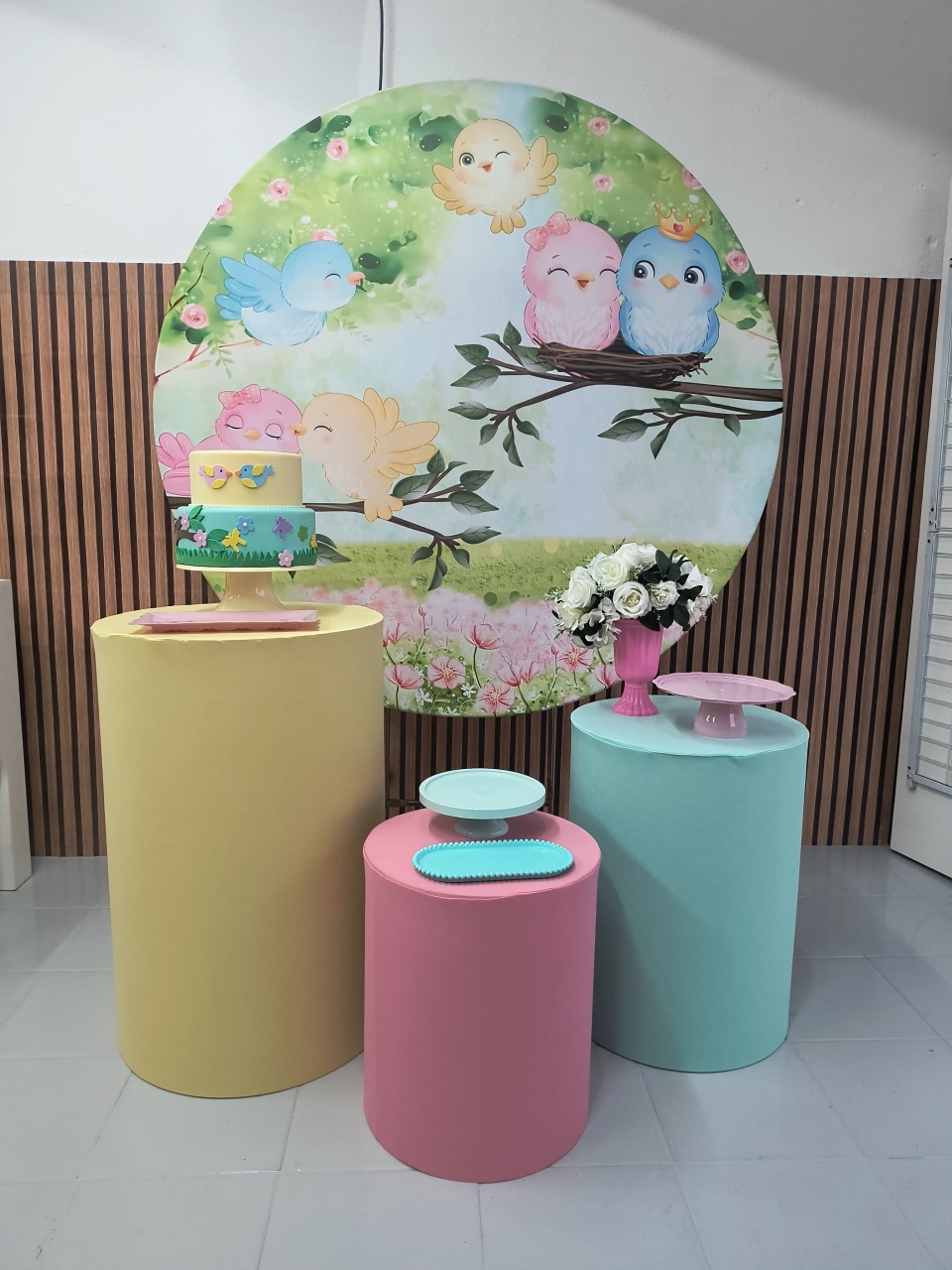 Kit Prata  Passarinhos  - Lilas Decor Locações e Festas