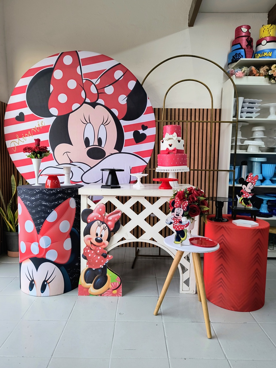 Kit Diamante  Minnie Vermelha  - Lilas Decor Locações e Festas