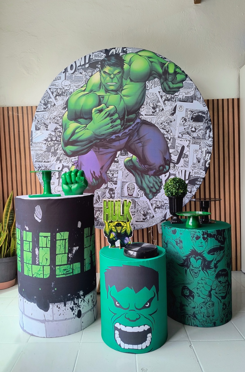 Kit Prata Hulk - Lilas Decor Locações e Festas