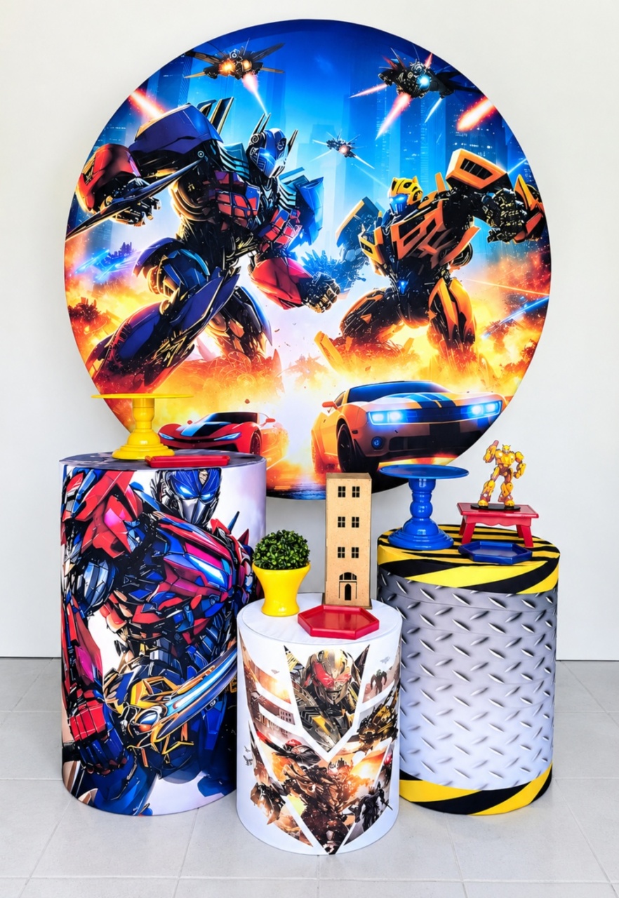 Kit Prata Transformes  - Lilas Decor Locações e Festas