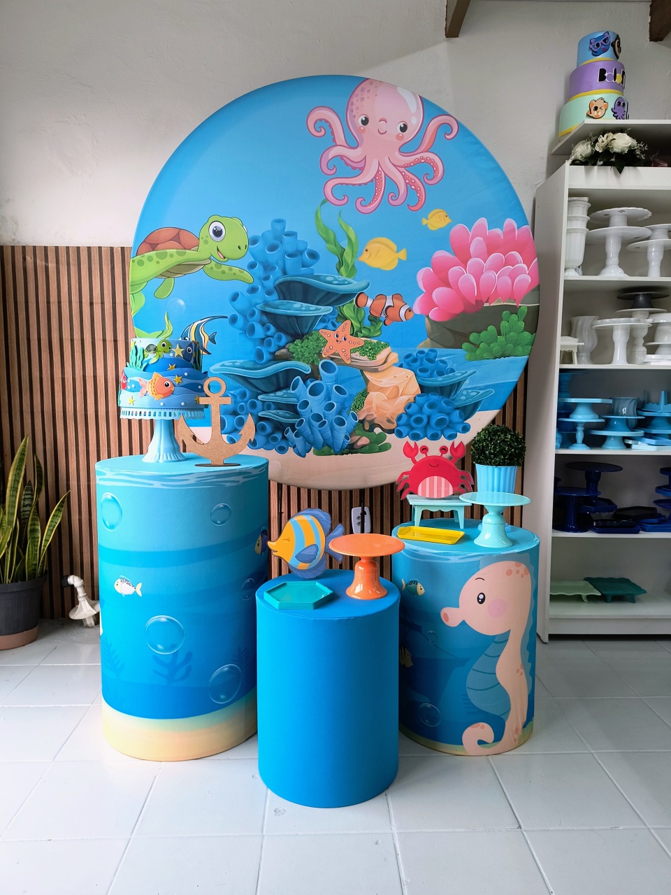 Kit Prata Fundo Do Mar  - Lilas Decor Locações e Festas