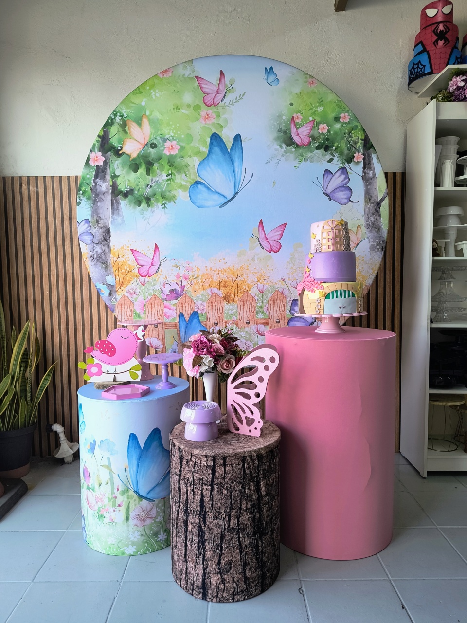 Kit Prata Jardim das Borboletas  - Lilas Decor Locações e Festas