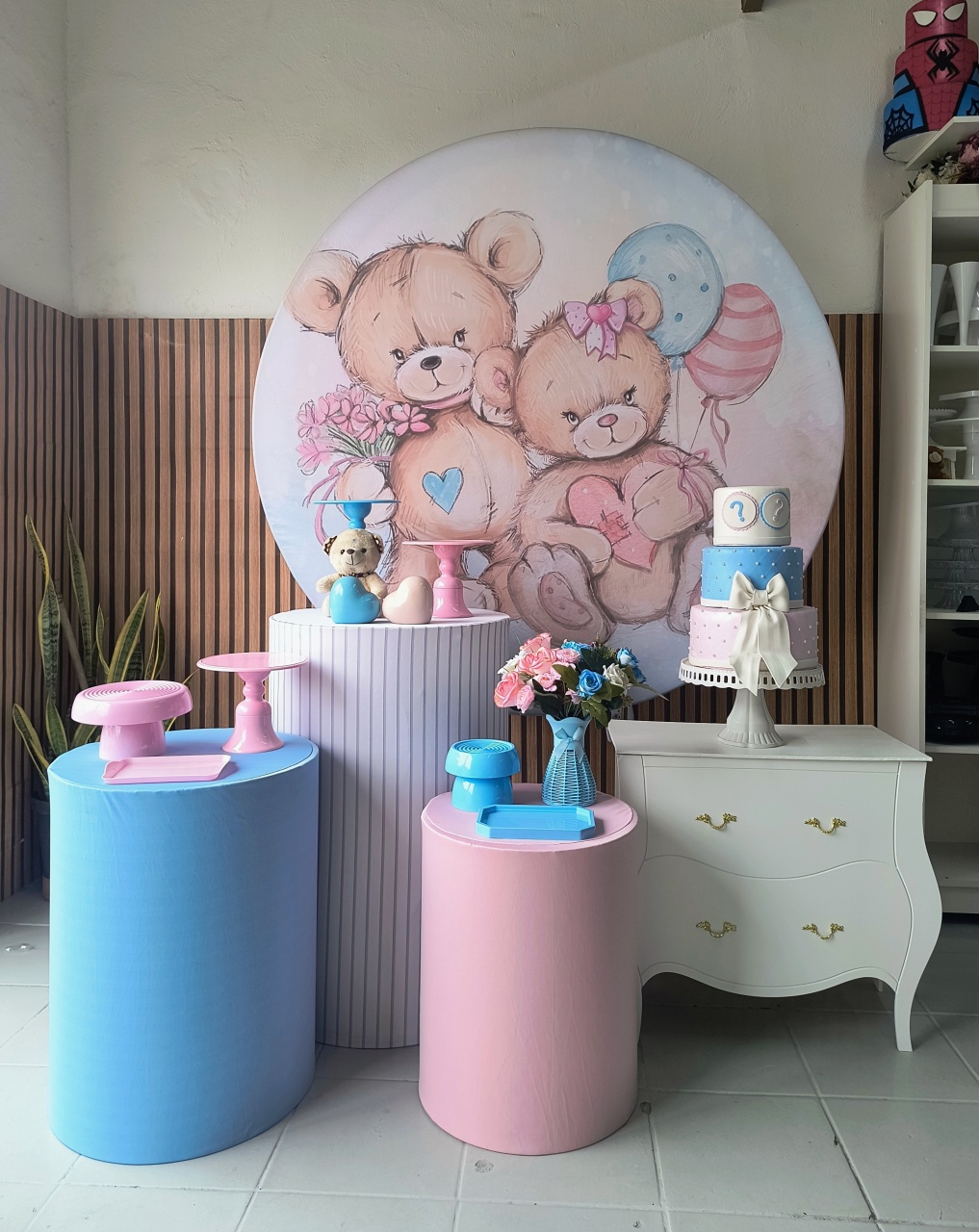 Kit Ouro Chá Revelação Ursinho Rosa E Azul  - Lilas Decor Locações e Festas