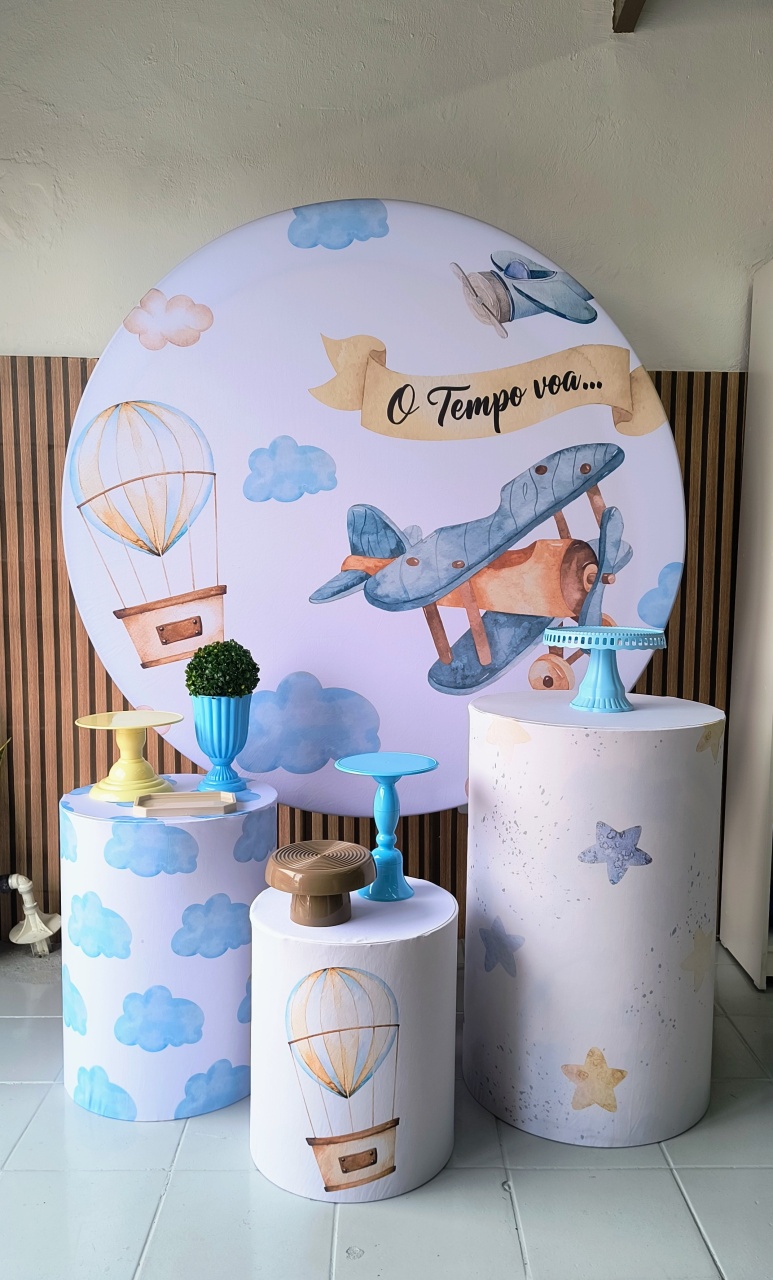 Kit Prata O Tempo Voa  - Lilas Decor Locações e Festas