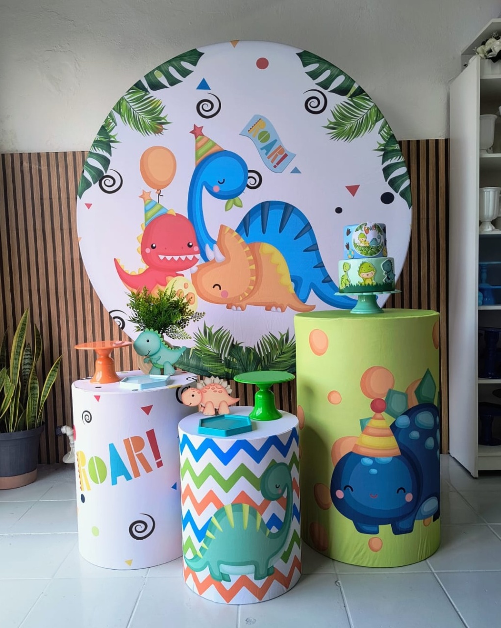 Kit Prata  Dino Baby - Lilas Decor Locações e Festas