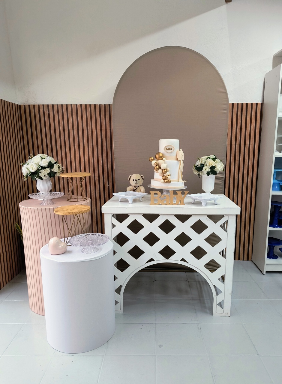 Composição Cha Revelação  - Lilas Decor Locações e Festas