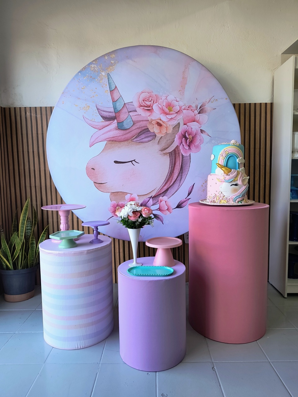 Kit Prata  Unicórnio  - Lilas Decor Locações e Festas