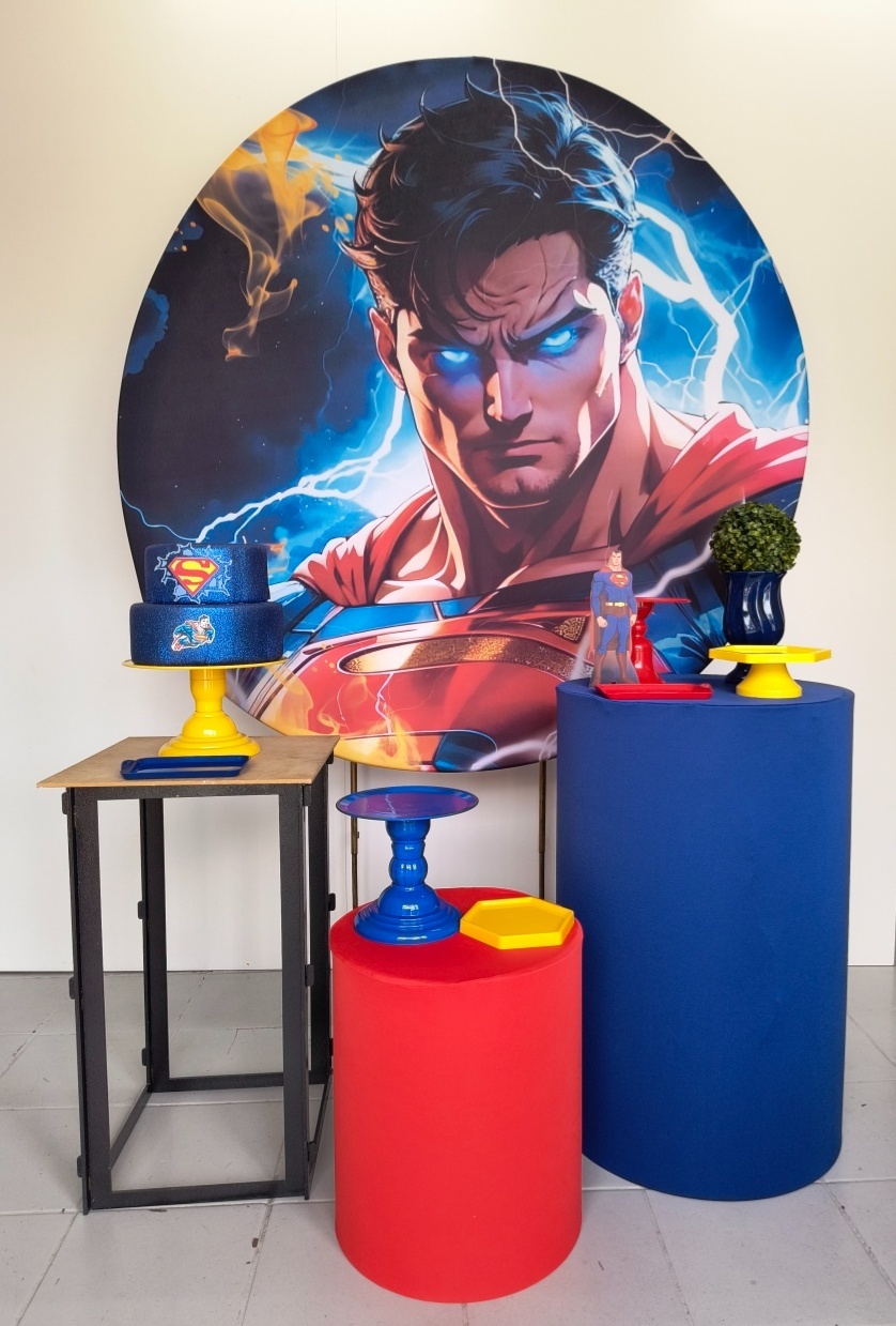 Kit Prata Super Man - Lilas Decor Locações e Festas