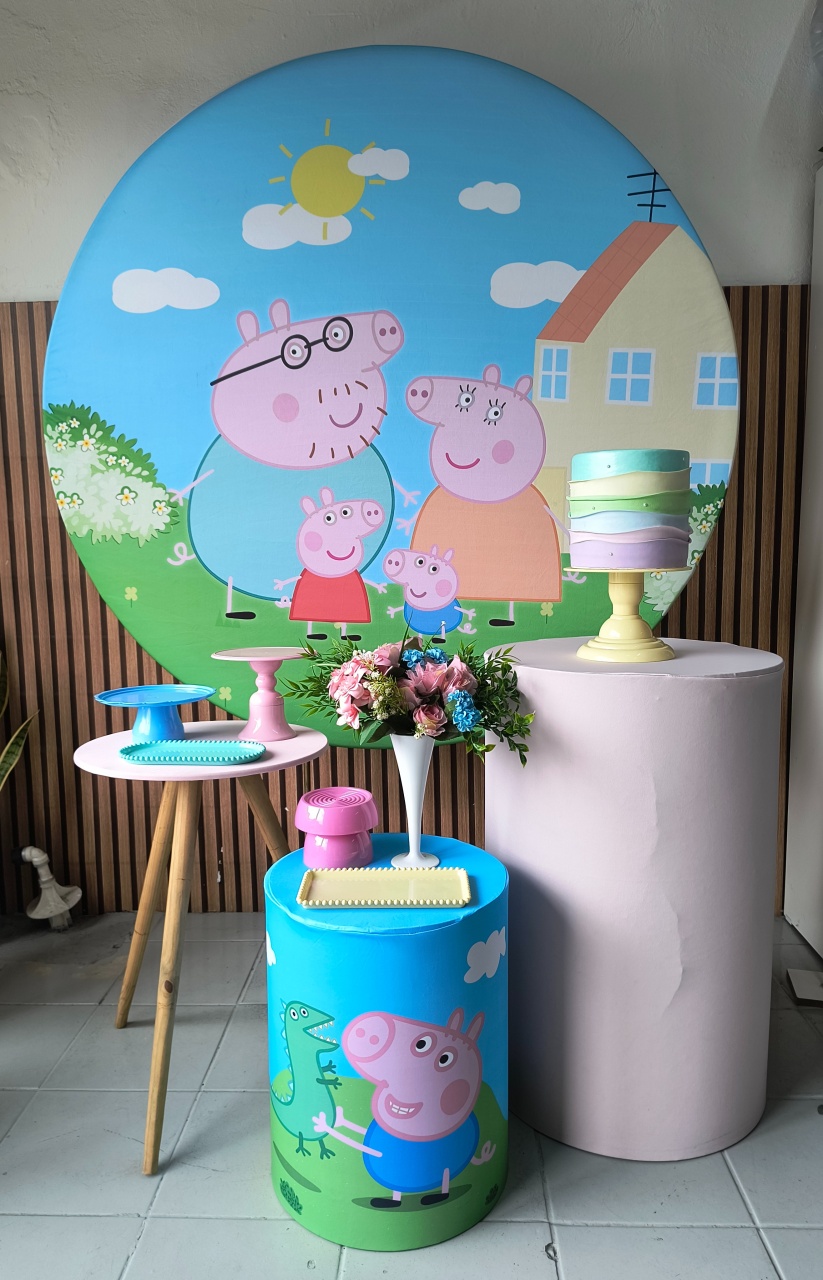 Kit Prata Peppa Pig - Lilas Decor Locações e Festas