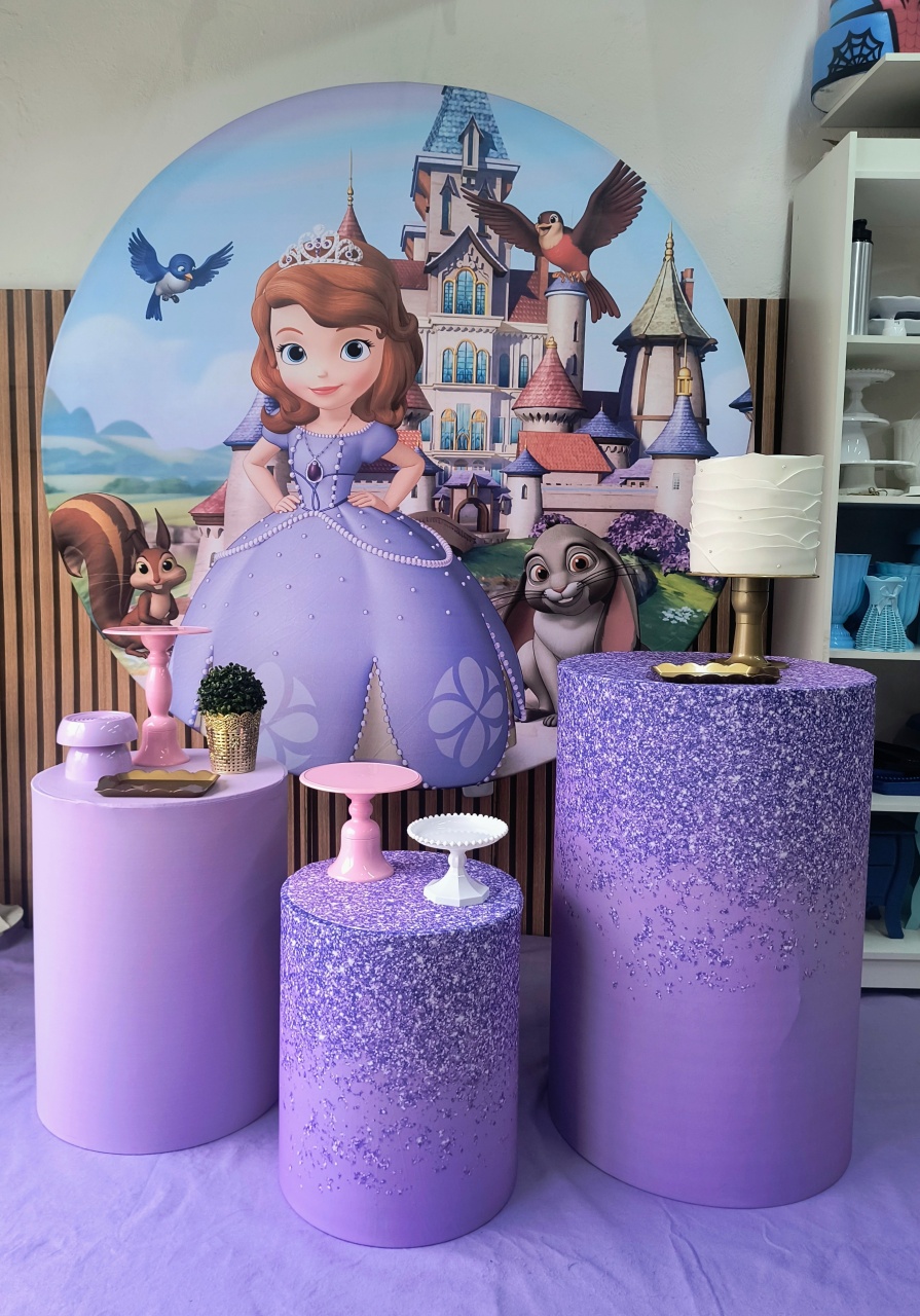 Kit Prata  Princesa Sofia - Lilas Decor Locações e Festas