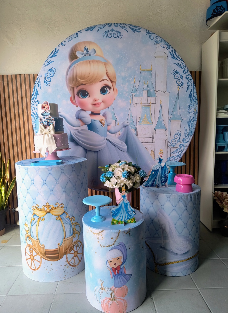 Kit Prata Cinderela Cute  - Lilas Decor Locações e Festas