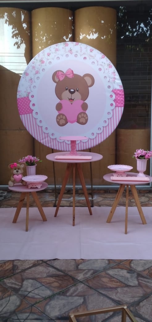 Chá de Bebê Ursinha Rosa Simples - CARLOS HENRIQUES DE OLIVEIRA CRESPO 52601125